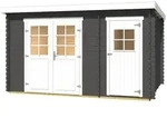 Weka Gartenhaus 254 graphitgrau/wei&szlig; - 28 mm 370 x 200 cm (Gr. 1) - 50 % Rabatt auf