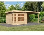 Karibu Gartenhaus Kastorf 6 mit Fensterecke - inkl. 3,20m Schleppdach und...