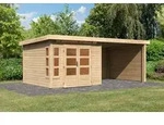 Karibu Gartenhaus Kastorf 6 mit Fensterecke - inkl. 3,20m Schleppdach,Seiten und