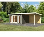 Karibu Premium Gartenhaus Radeburg 3 inkl. 3,30m Schleppdach und R&uuml;ckwand -...