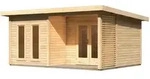 Karibu Premium Gartenhaus Radeburg 5 - 40mm-509 x 369 cm- naturbelassen
