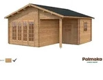 Palmako Gartenhaus Irene 21,9+5,2 m2 - 44 mm Hellbraun tauchimpr&auml;gniert