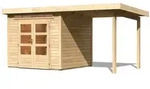 Karibu Gartenhaus Kandern 3 mit 235 cm Schleppdach naturbelassen 244 x 244 cm