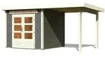 Karibu Gartenhaus Kandern 3 mit 235 cm Schleppdach terragrau 244 x 244 cm...