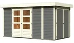 Karibu Gartenhaus Retola 5 inkl. Anbauschrank - 19 mm-377 x 217 cm -terragrau