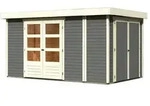 Karibu Gartenhaus Retola 6 inkl. Anbauschrank - 19 mm-377 x 246 cm -terragrau