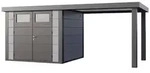 Telluria Metallger&auml;tehaus Classico 2724 mit 280 cm Seitendach lichtgrau Seitendach