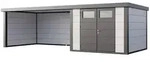 Telluria Metallger&auml;tehaus Classico 3030 mit Lounge Anbau (ca. 450 cm Breite) wei&szlig;