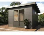 Wolff Finnhaus WPC Gartenhaus Terra 3030 Anthrazit/Hellgrau - 28 mm