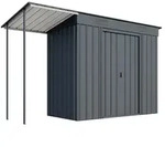 Globel Metallger&auml;tehaus Skillion S64 - S84 anthrazit Set inkl. Schleppdach 234...
