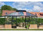 Juliana Gew&auml;chshaus Grand Oase anthrazit - 3 mm Sicherheitsglas - f&uuml;r Mauer -...