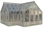 Palmako Gew&auml;chshaus / Pavillon / Glashaus Emilia 19,1 m2- 44 mm Grau