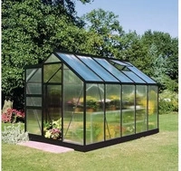 Halls Gew&auml;chshaus Popular - 6.2 m2 Schwarz mit 4 mm Stegdoppelplatten