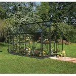 Halls Gew&auml;chshaus Popular - 6.2 m2 Schwarz mit 3 mm Blankglas