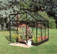 Halls Gew&auml;chshaus Popular - 3.8 m2 Schwarz mit 3 mm Sicherheitsglas
