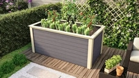 Karibu Hochbeet 2 - 1510 l Fassungsverm&ouml;gen 28 mm Wandst&auml;rke-terragrau