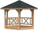 Palmako Pavillon Betty 9,9 m2 Hellbraun tauchimpr&auml;gniert