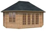 Palmako Pavillon Hanna 20,3 m2 - 44 mm Hellbraun tauchimpr&auml;gniert