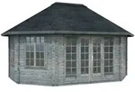 Palmako Pavillon Hanna 20,3 m2 - 44 mm Grau tauchimpr&auml;gniert