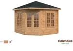 Palmako Pavillon Melanie 6,6 m2 - 44 mm Hellbraun tauchimpr&auml;gniert
