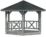 Palmako Pavillon Betty 9,9 m2 Grau tauchimpr&auml;gniert