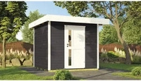 Weka Gartenhaus Designhaus 172 mit Vordach (50 cm) und Design-Einzelt&uuml;re anthrazit