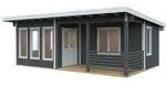 Skan Holz Gartenhaus Arnheim - 45 mm schiefergrau 670 x 444 cm