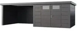 Telluria Metallger&auml;tehaus Classico 3030 mit Lounge Anbau granitgrau/anthrazit