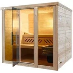 Weka Premium Massivholz-Elementsauna Kemi Panorama 3 mit Glast&uuml;r+2 Fenster und