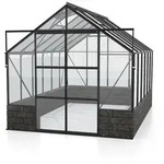 Vitavia Gew&auml;chshaus Cassandra 9900 inkl. Sockelmauer - 9,9 m2 -schwarz-Sockel Basalt