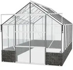 Vitavia Gew&auml;chshaus Cassandra 11500 inkl. Sockelmauer - 11,5 m2 -Alu-blank