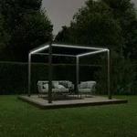 Ximax Lamellendach Pergola Shade freistehend 3x3 m Inkl. Farbbeleuchtung Dunkelgrau