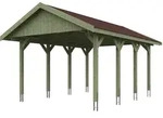 Skan Holz Wallgau - Satteldach Einzelcarport Breite 430 cm Gr. 1 - 430 x 600 cm