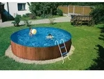 myPOOL Poolset Splash mit Kartuschen Filteranlage - Holzoptik &Oslash; 3,00 x 0,90 m - Gr.