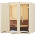 Weka Elementsauna Varberg 1 Trend mit Eckeinstieg & wei&szlig; lasierten Fronten -...