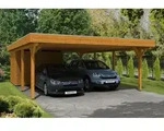 Skan Holz Spessart Doppelcarport mit Abstellraum Gr.2 611x846cm eiche hell