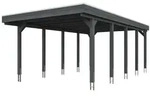 Skan Holz Friesland - Flachdach Einzelcarport Profil - Breite 397 cm Nadelholz Gr. 2