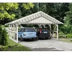 Skan Holz Schwarzwald Doppel 684x600cm Dachlatt.weiss ohne R&uuml;ckwand Holzcarport