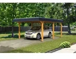 Skan Holz Walmdach Carport 409cm eiche hell Holzcarport