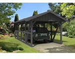 Skan Holz Schwarzwald Satteldach Einzelcarport 424 cm Holzcarport