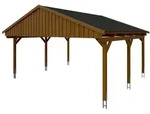 Skan Holz Fichtelberg - Satteldach Doppelcarport Breite 423 cm Gr. 1 - 618 x...