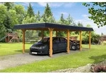 Skan Holz Walmdach Carport 362cm Gr. 2 eiche hell Holzcarport