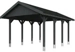 Skan Holz Wallgau - Satteldach Einzelcarport Breite 430 cm Gr. 1 - 430 x 600 cm