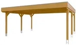 Skan Holz Grunewald - Flachdach Carport aus Leimholz Breite 622 cm Gr. 1 - 622...