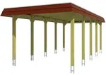 Skan Holz Spreewald - Walmdach Carport Breite 345 cm Gr. 2 - 345 x 741 cm Nut-...