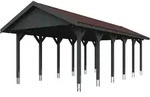 Skan Holz Wallgau - Satteldach Einzelcarport Breite 430 cm Gr. 3 - 430 x 900 cm