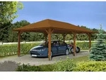 Skan Holz Carport Taunus 439 x 786 cm-nussbaum Holzcarport