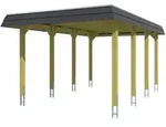 Skan Holz Spreewald - Walmdach Carport Breite 345 cm Gr. 1 - 345 x 589 cm Nut-...