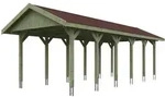 Skan Holz Wallgau - Satteldach Einzelcarport Breite 380 cm Gr. 3 - 380 x 900 cm