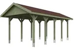 Skan Holz Wallgau - Satteldach Einzelcarport Breite 380 cm Gr. 2 - 380 x 750 cm